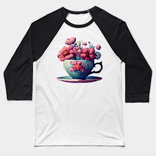 Teacup full of flowers Baseball T-Shirt